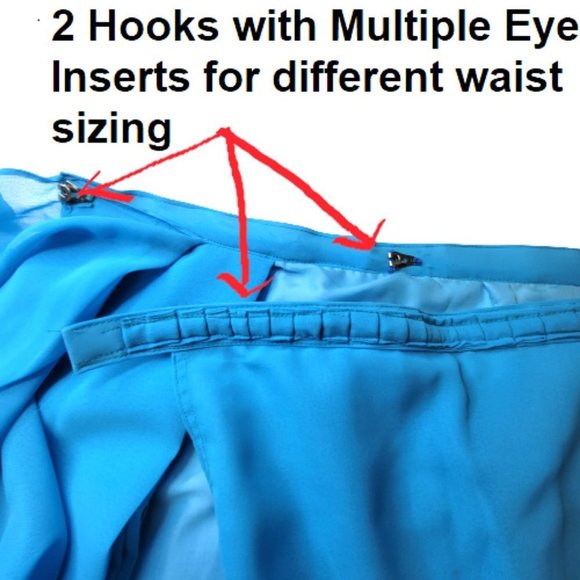 Blue Saree PRE-PLEATED Saree Pre Stitched Adjustable Waist  Ready to Wear  NEW! - Picture 4 of 9